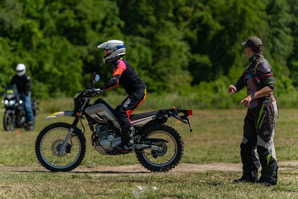 practicing riding while standing up