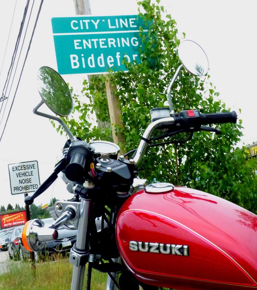 city limits sign for Biddeford, Maine, final destination