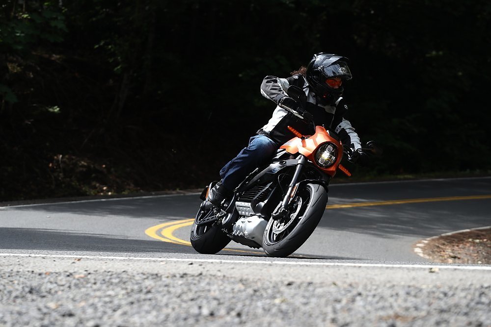 Harley-Davidson LiveWire on a country road