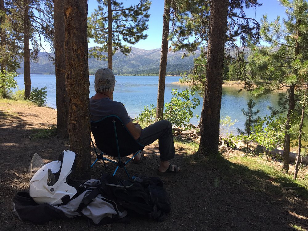 relaxing at Deadwood Reservoir