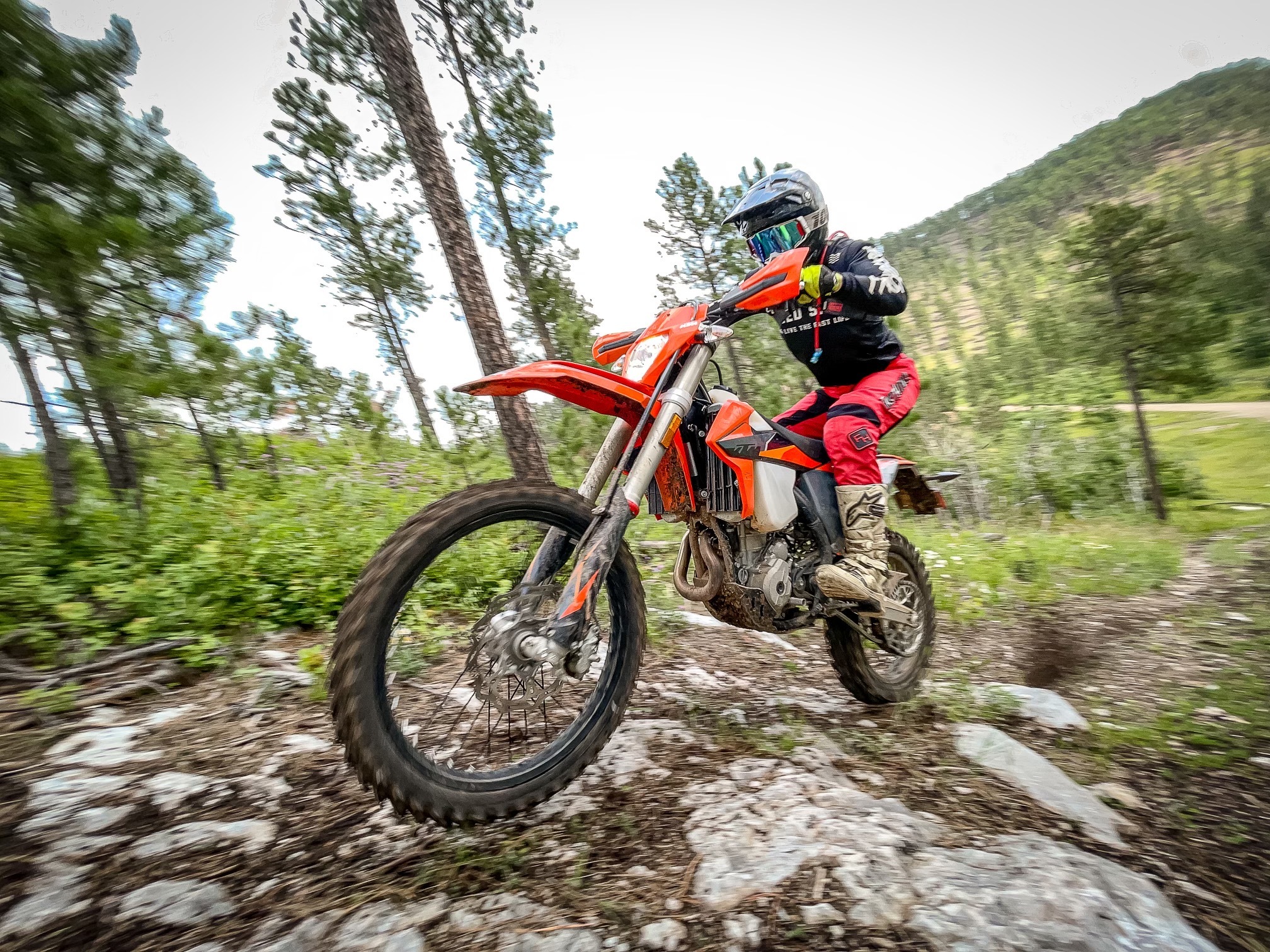 Little rocky hill climb on the KTM 350 EXC-F.