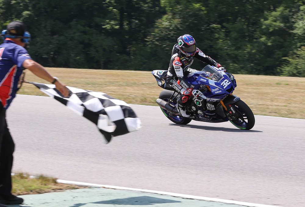 Gagne takes a checkered flag