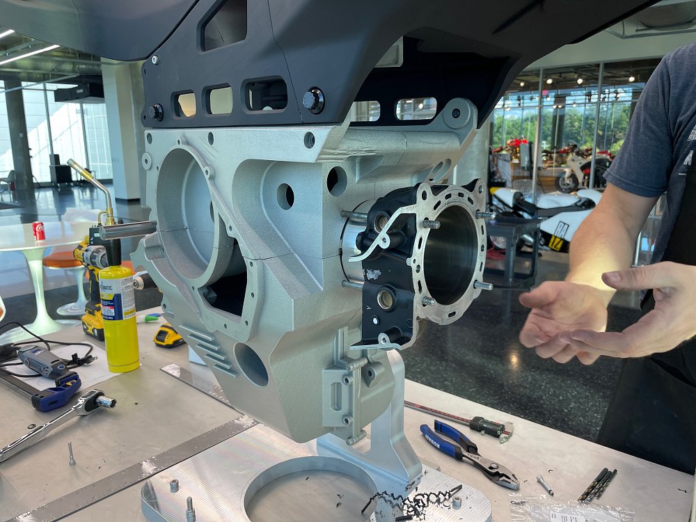 Brian Case working on the concept motorcycle