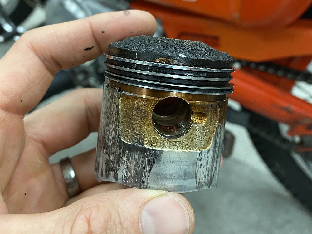 Worn out piston from the 1975 CT90. 