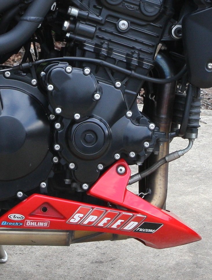 closeup of SPEED TV logo on the Speed Triple