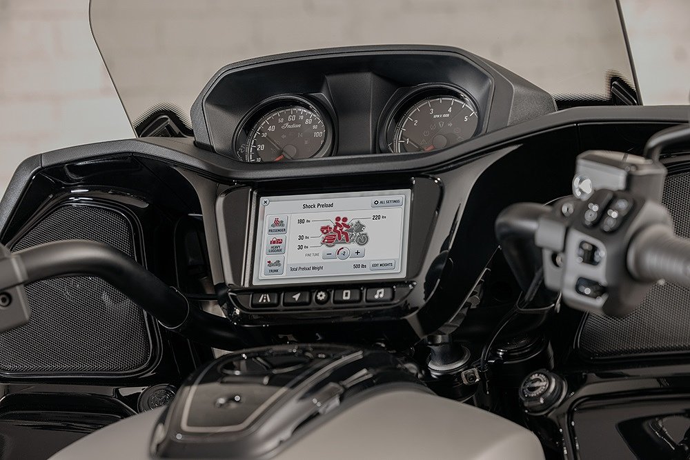 Indian Pursuit gauges and touchscreen display