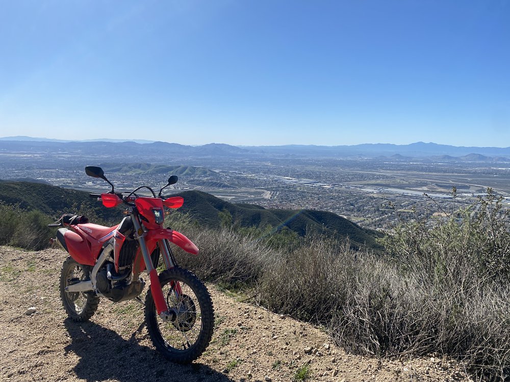 2022 CRF450RL above San Bernardino. 