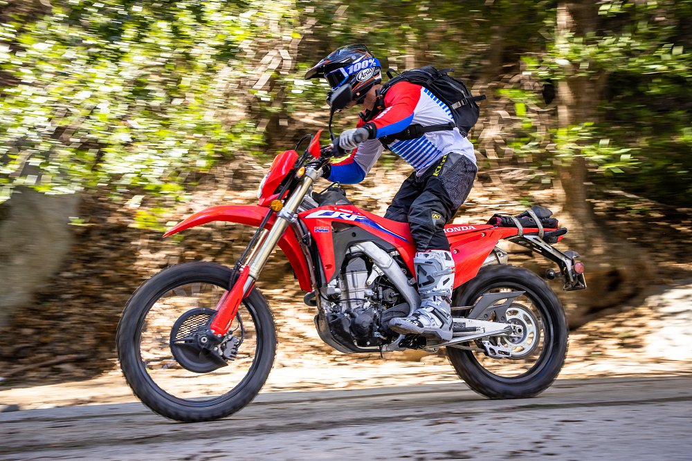 CRF450RL in the woods.