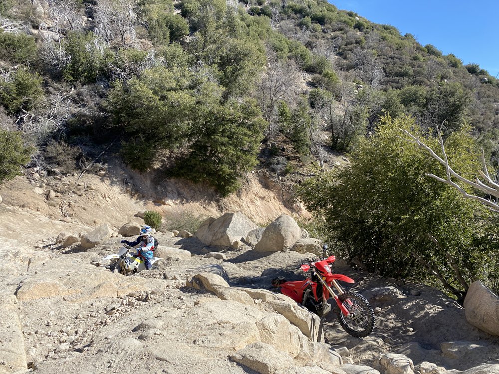 CRF450RL playing hard enduro. 