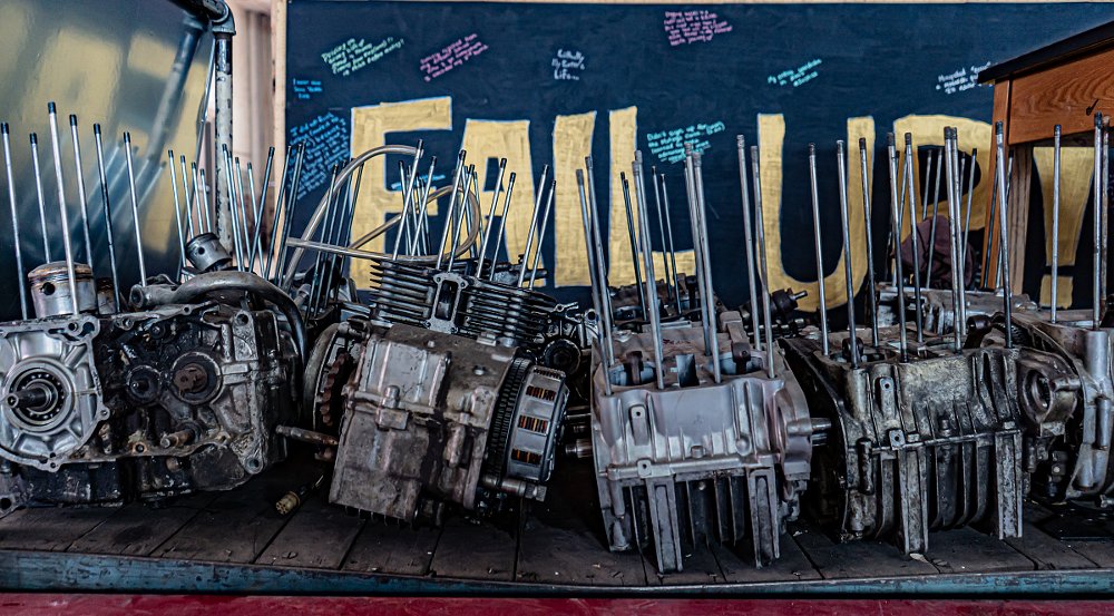 disassembled CB350 engines