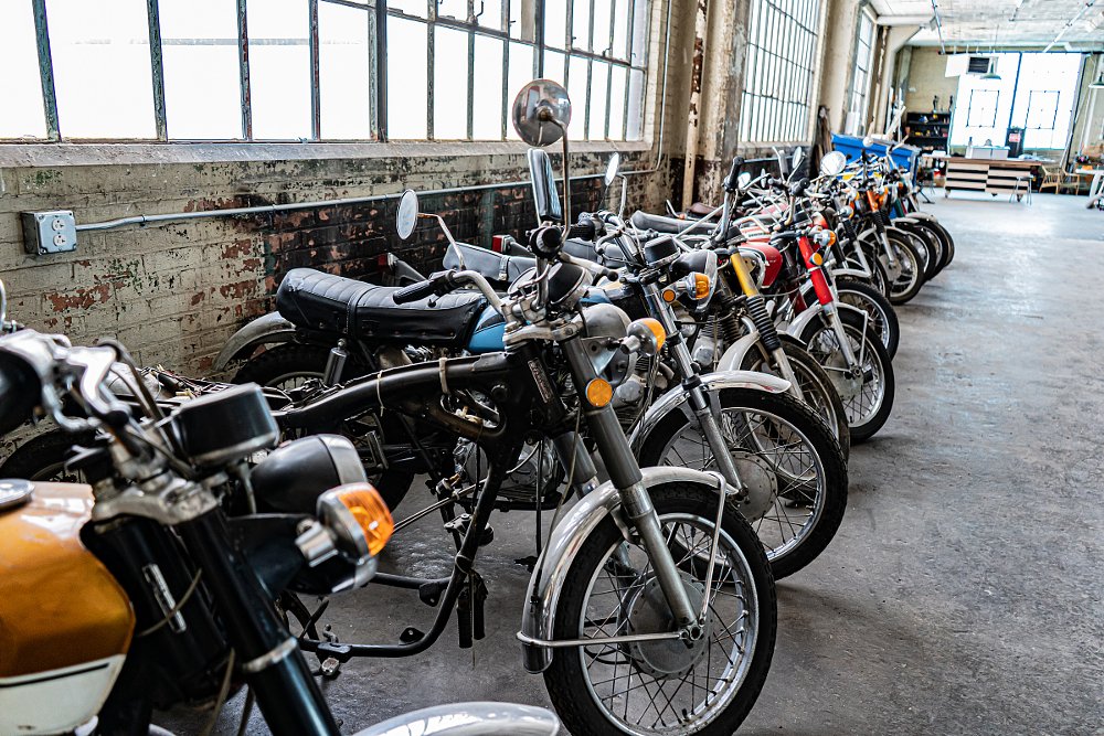 disassembled Honda CB350s used in the Motogo program