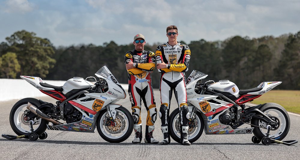 Danny Eslick and Brandon Paasch with their race bikes