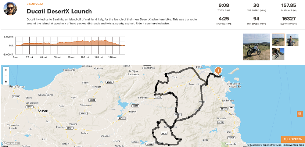 Ducati DesertX First Ride Review REVER map