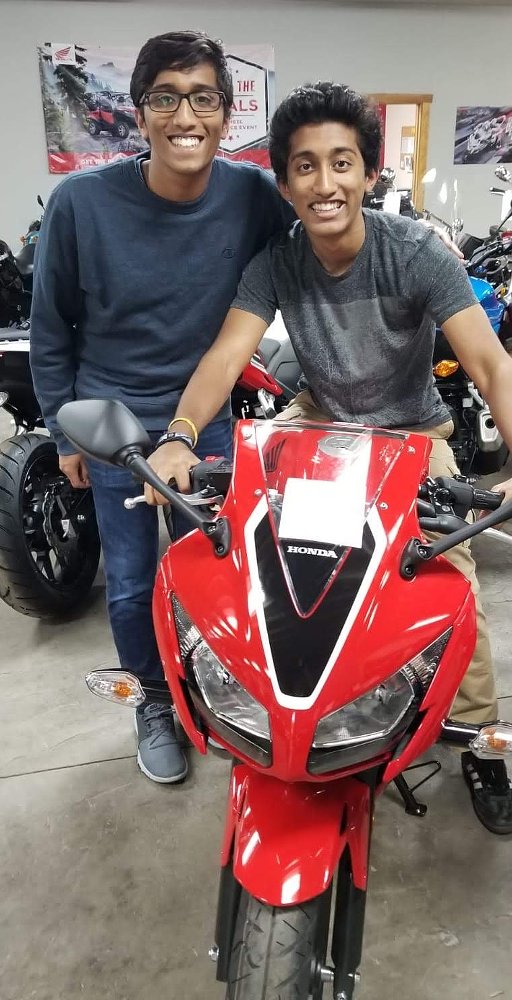 Vishnu and Eshan with their new Honda CBR300R
