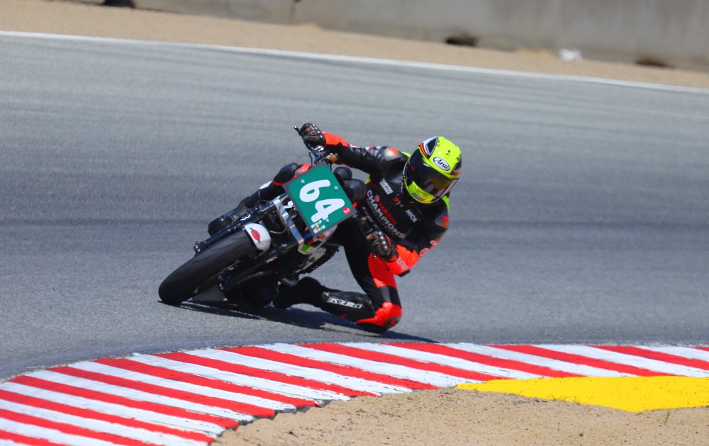 riding the GPz550 on the track at Laguna Seca