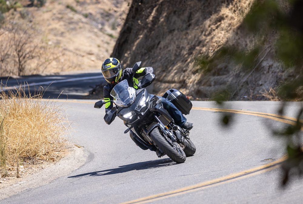 2022 Kawasaki Versys 650 LT on a curvy road.