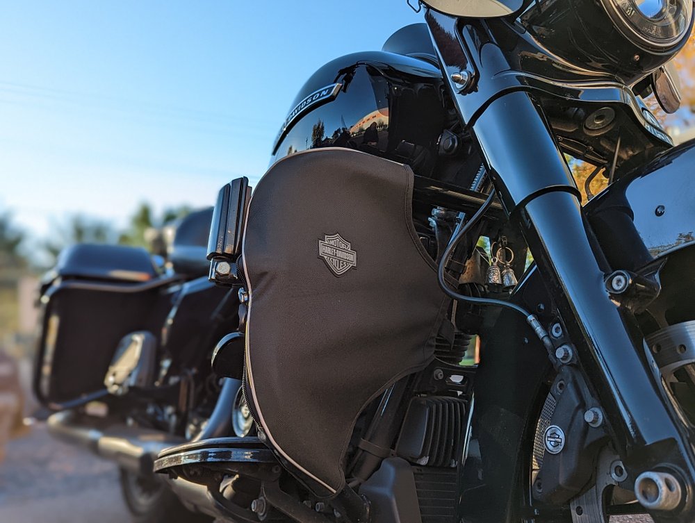 accessory leg protection on a Road King