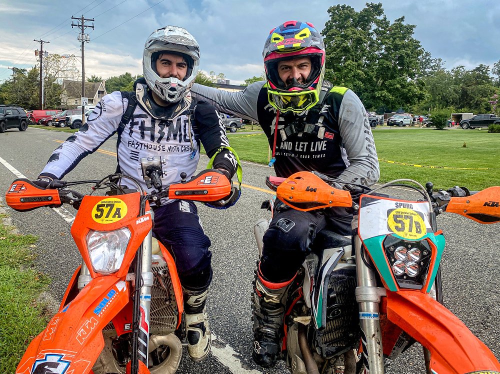Jeff Kiniery and Spurgeon Dunbar on an enduro ride