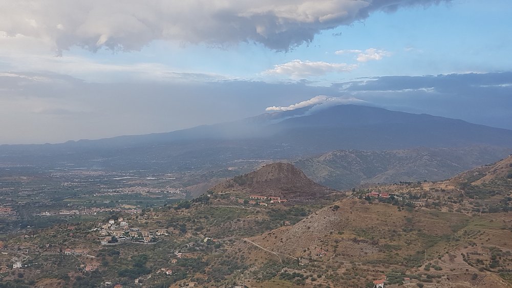 view of Mt. Etna in the distance