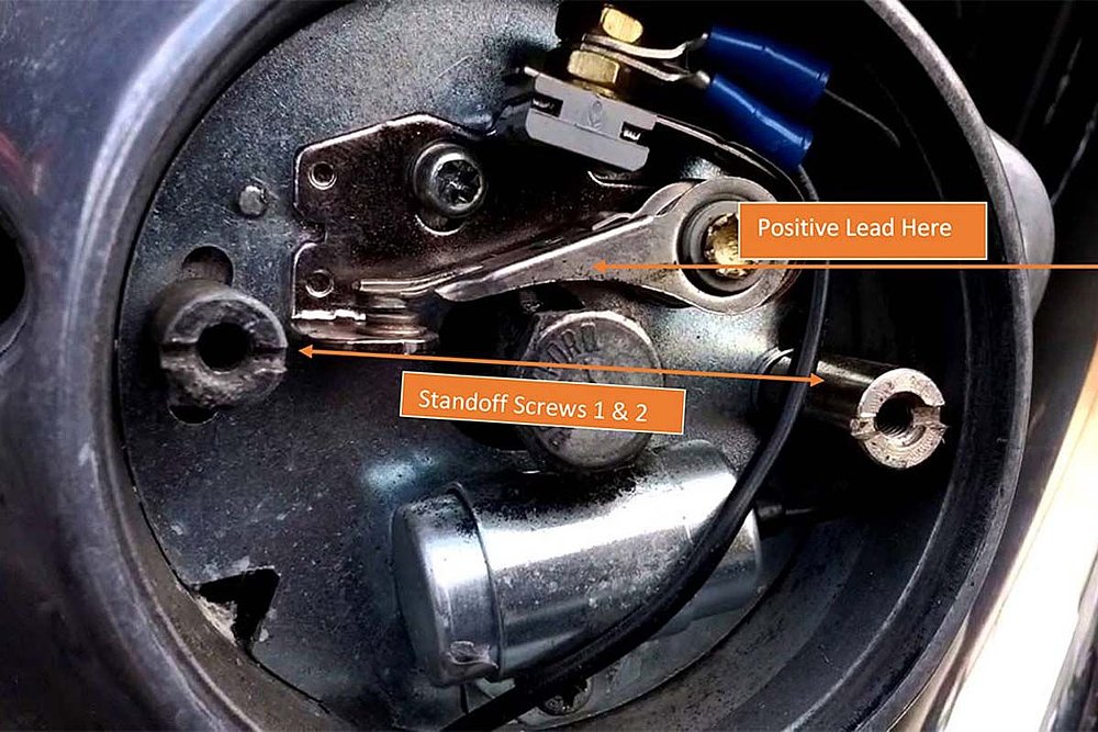 Standoff Screws 1 and 2-Positive Lead Here