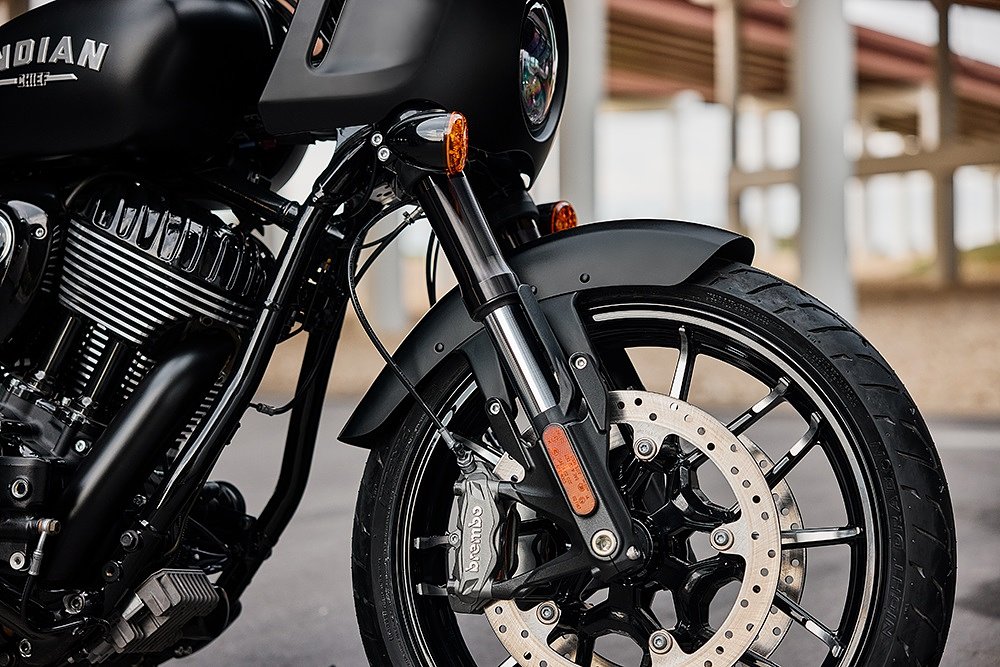 front wheel and brakes on the Indian Sport Chief