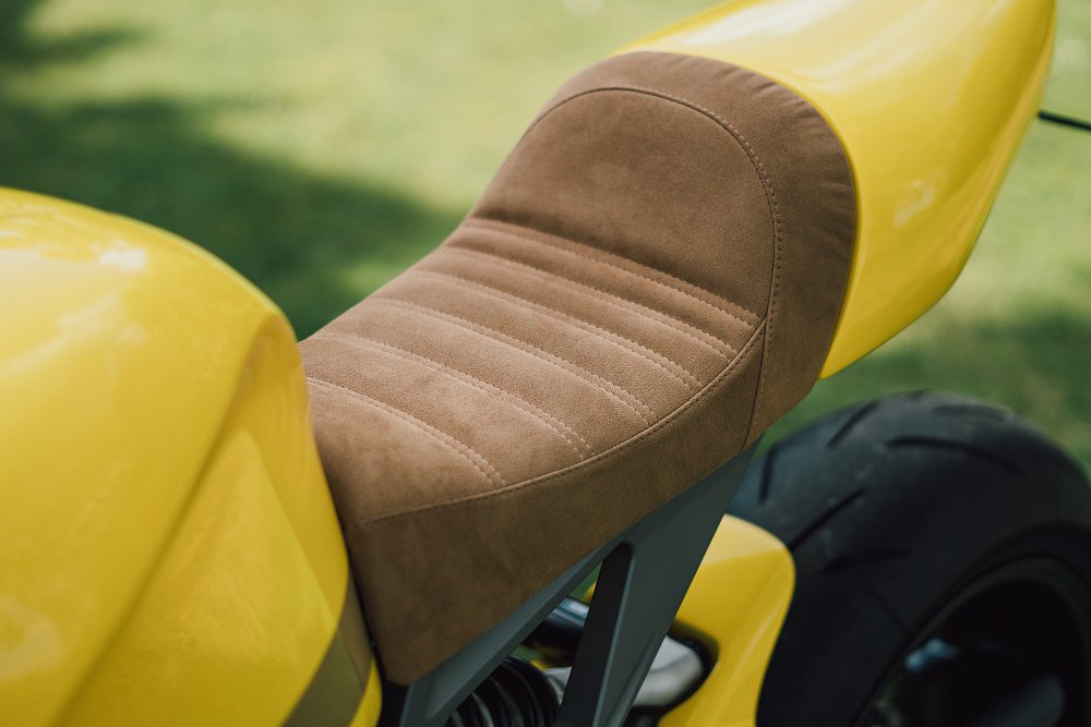 tan seat matched with yellow bodywork