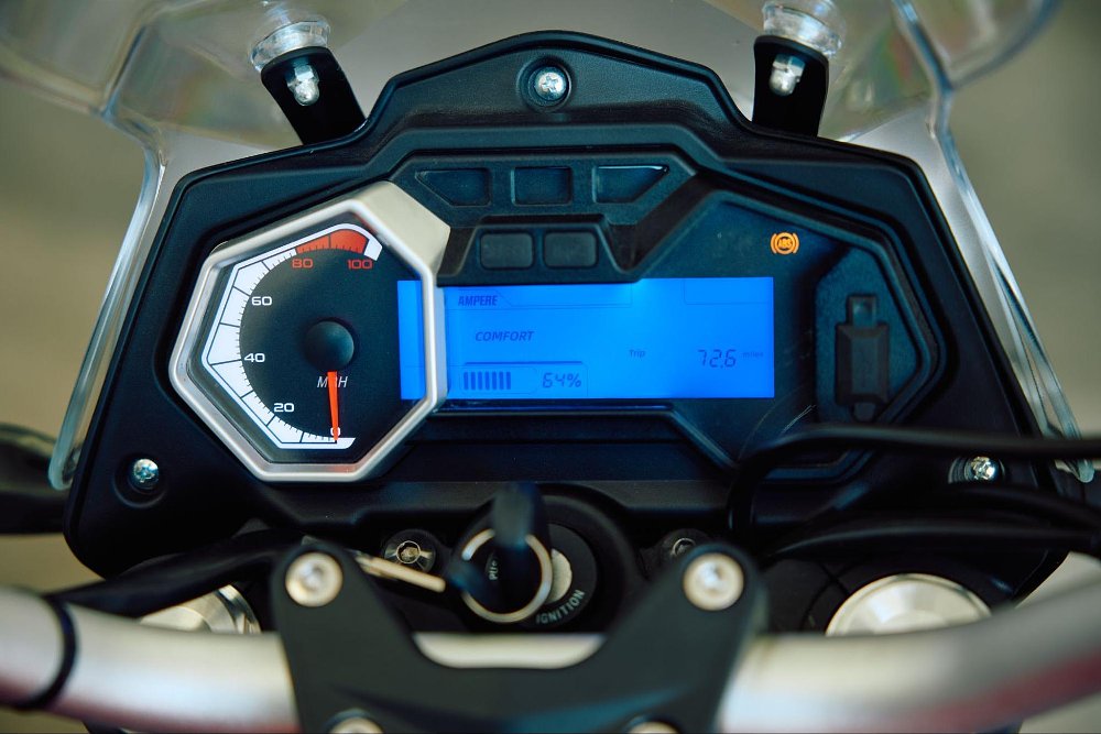 a close up of the RX1E dash