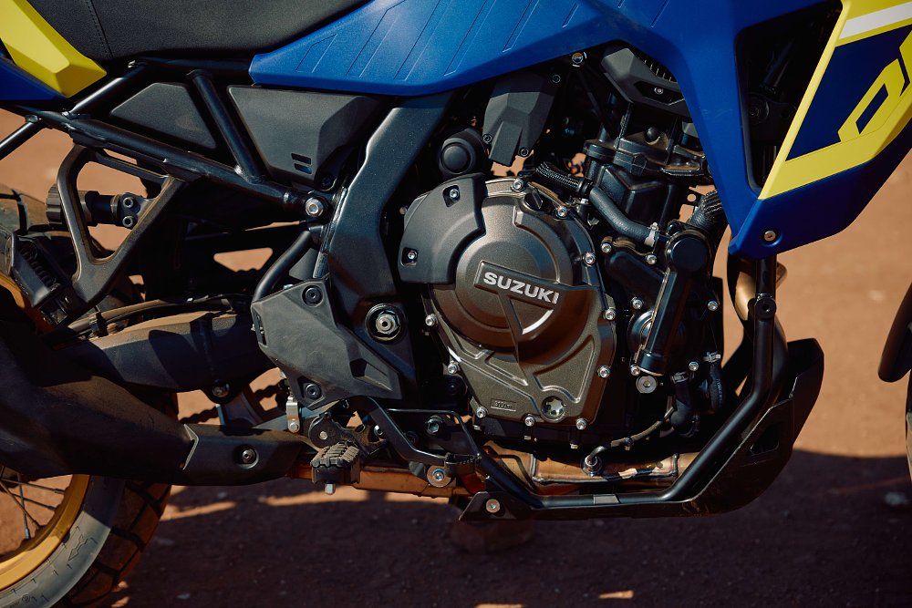 closeup of V-Strom 800DE engine