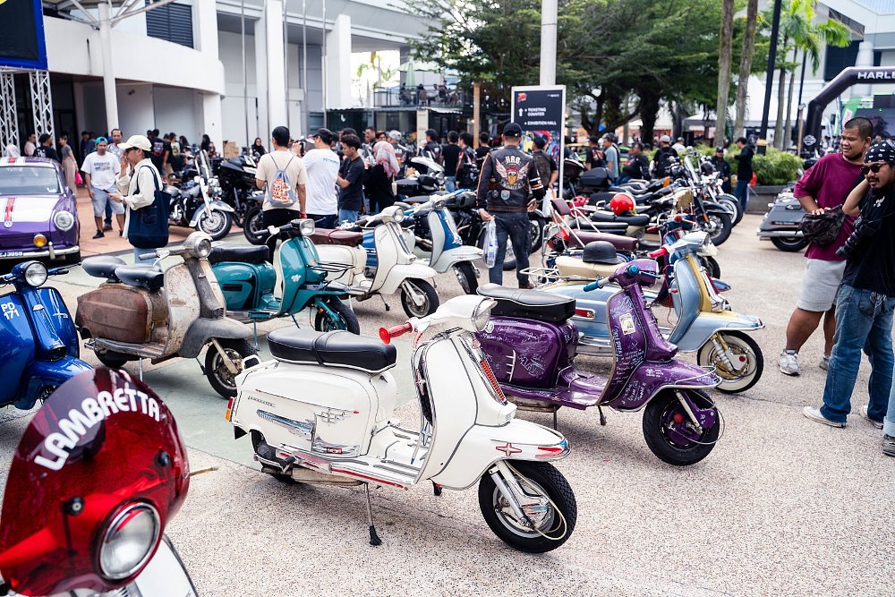 scooters parked outside