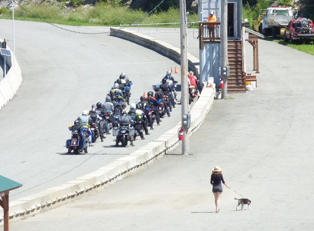 group waiting to enter the track