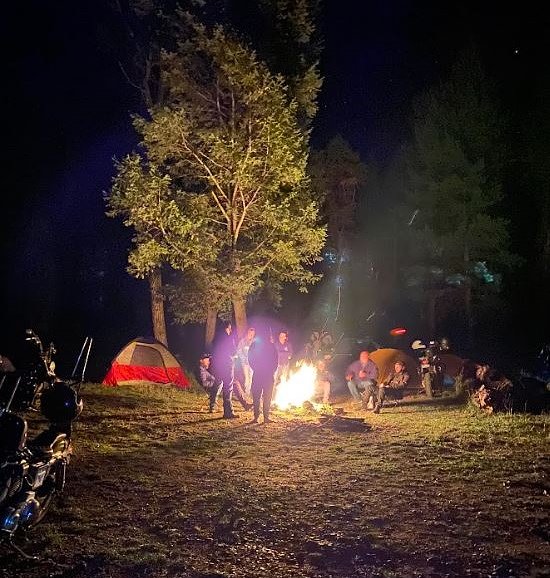 group around a campfire