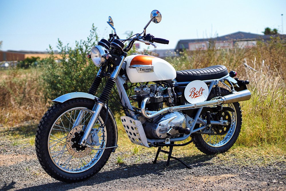 side view of the customized Bonneville