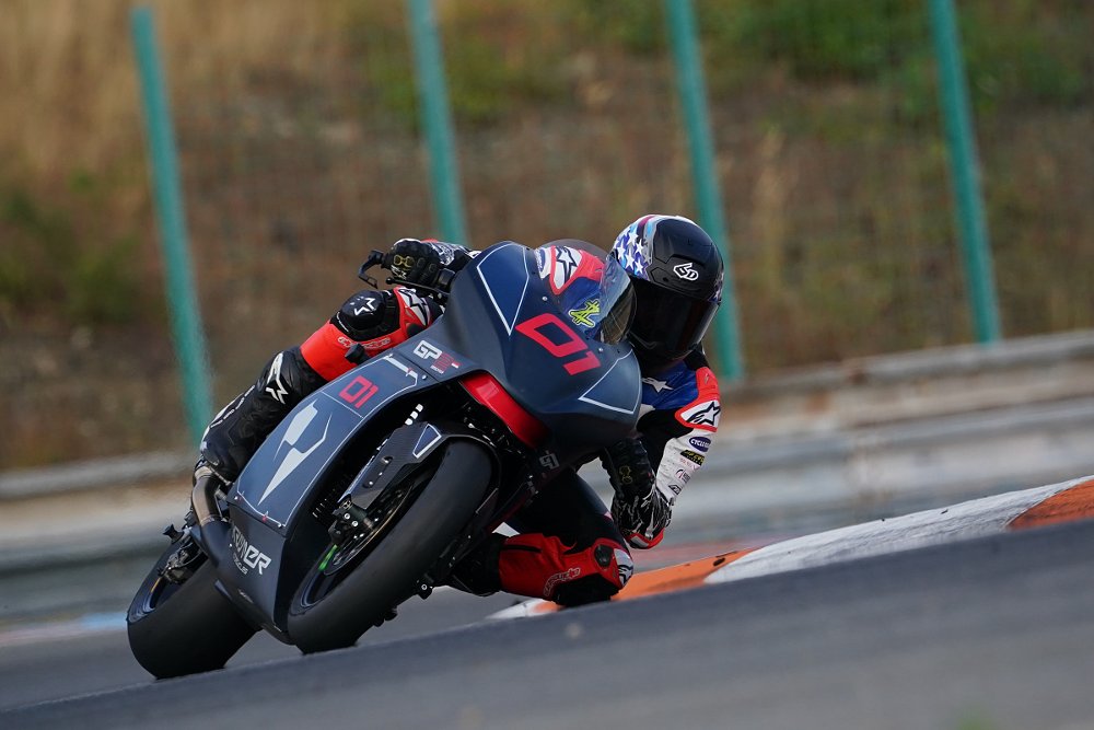 Zack riding the Kramer on the track