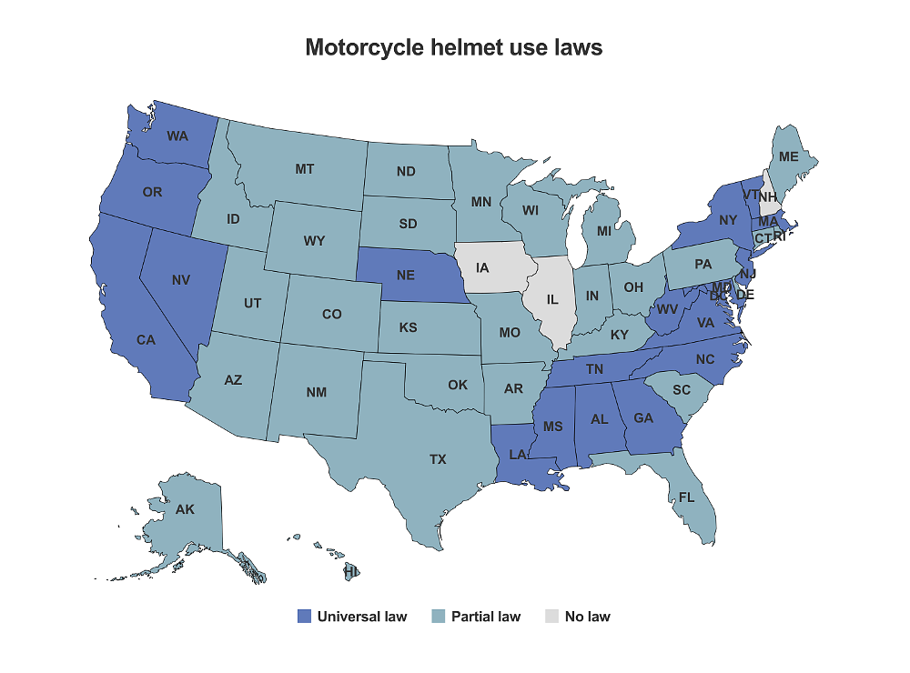 Our favorite Common Tread stories - Helmet Law Map 