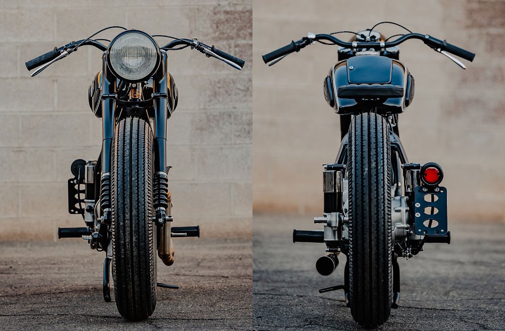 front and rear views of the WYLD Garage custom