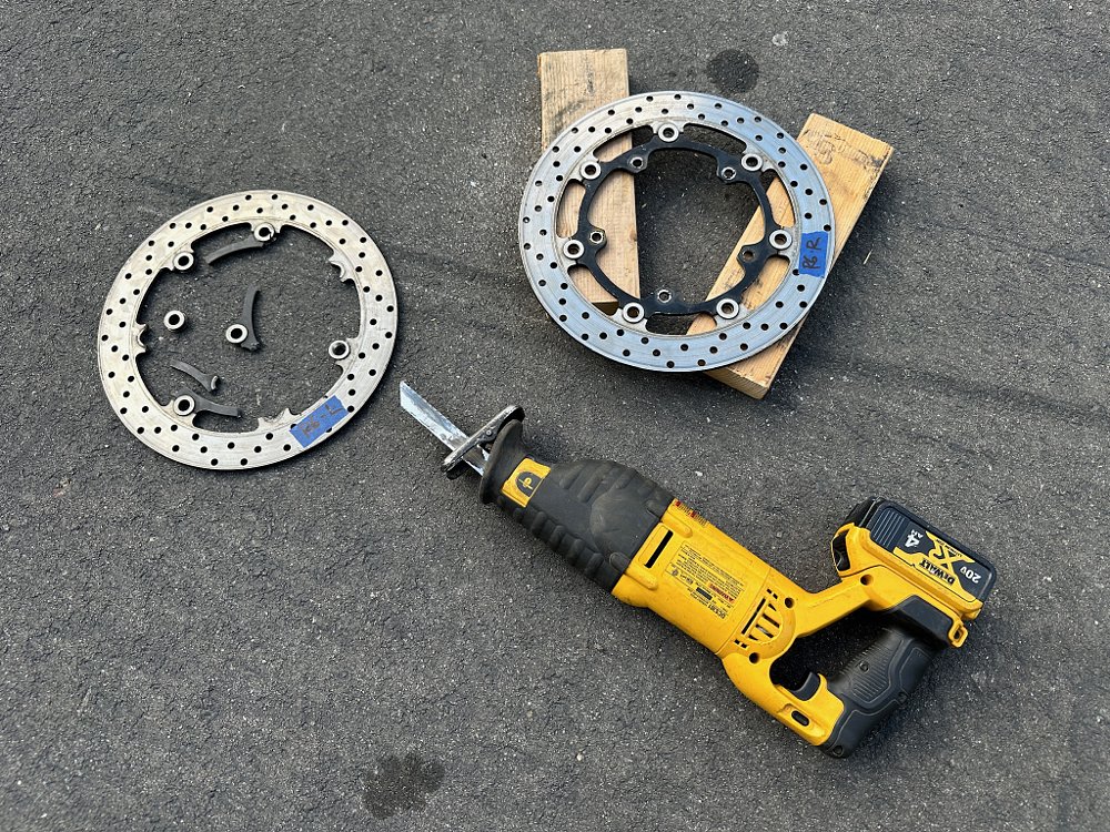 Cutting up discs to harvest spacers. 