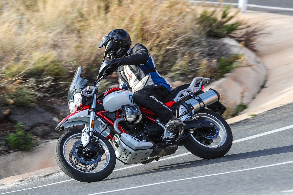 riding the V85TT on the road
