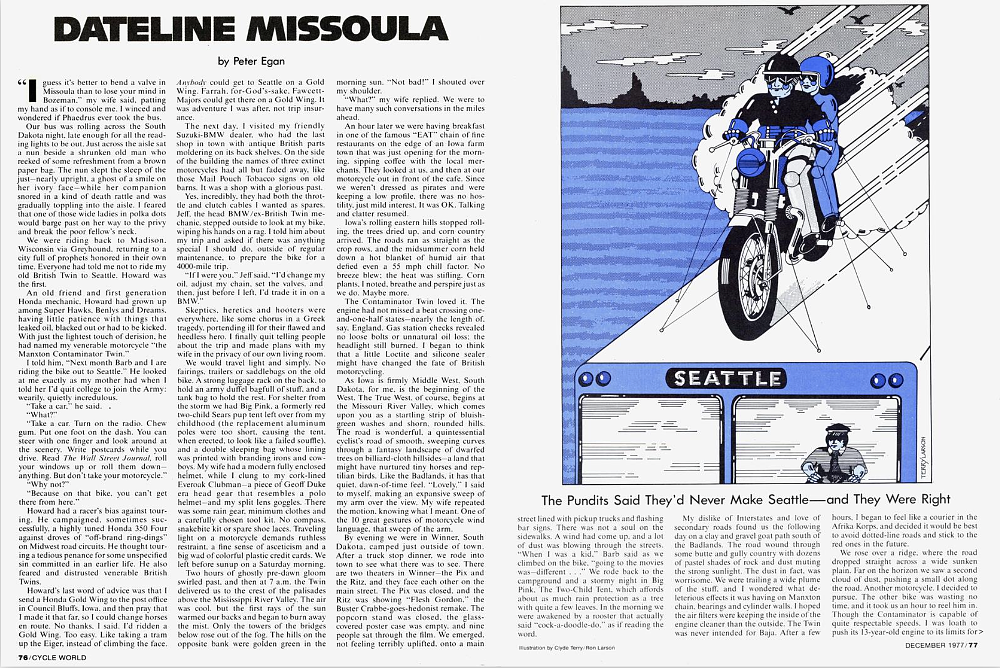 Peter Egan - Dateline Missoula Article 