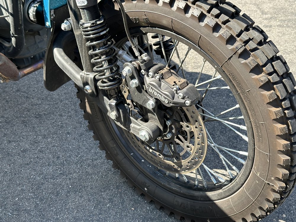 2024 Ural Gear Up front brake and wheel detail.