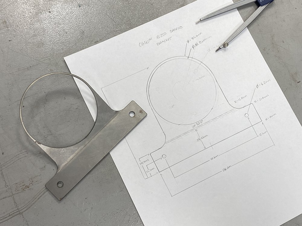 1974 XL250 dash bracket and drawing.