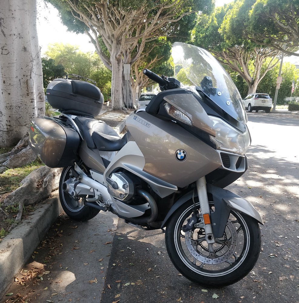 BMW R 1200 RT parked on a street in California