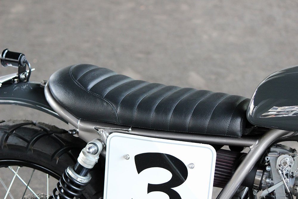 black leather seat on the custom