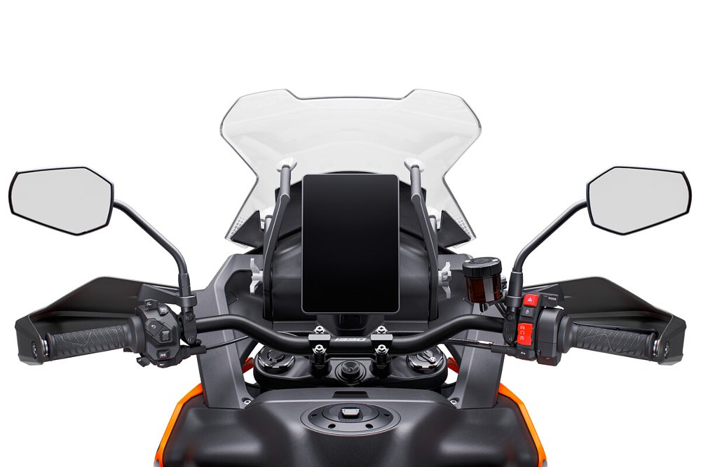 cockpit view showing the vertical 8.8-inch TFT display