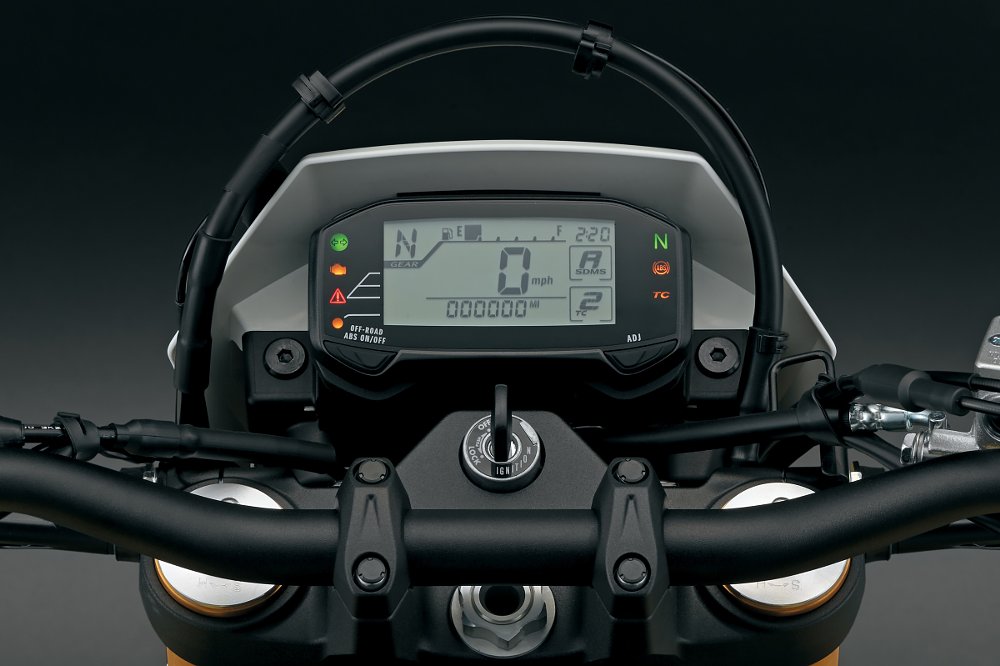 studio photo of the LCD instrument display on the DR-Z4S