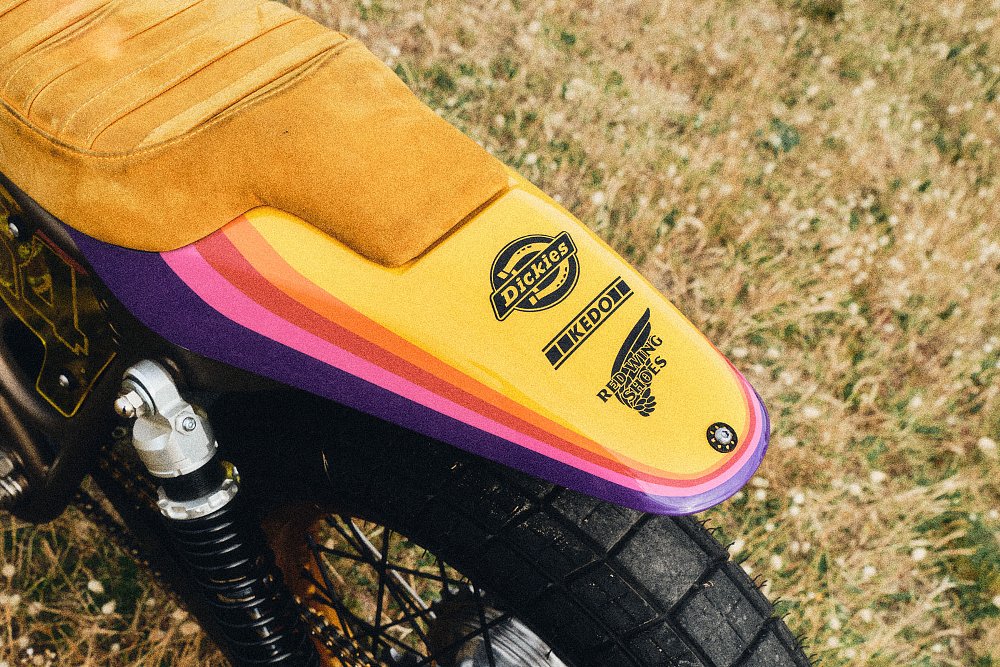 corporate logos on yellow, custom tail section