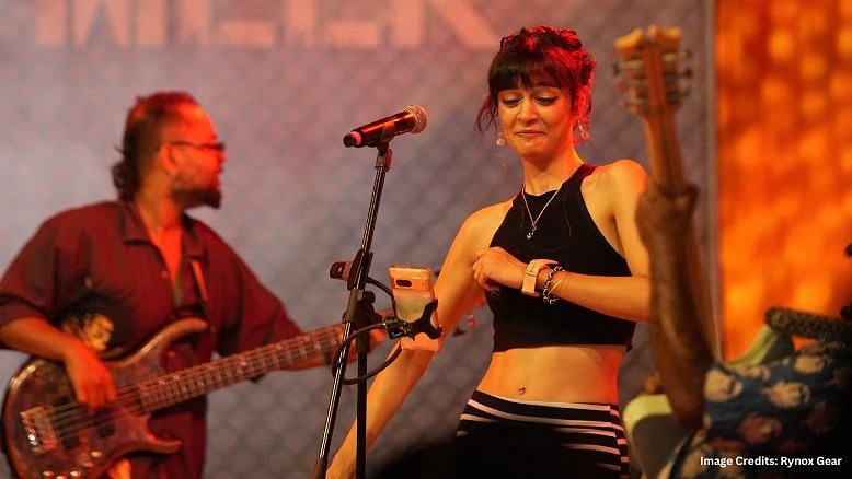 performers on the stage at India Bike Week