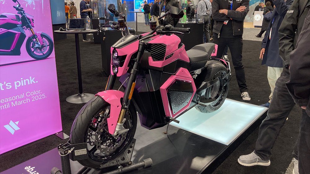 A three-quarter's view (front, left) of the Verge TS Ultra on the CES 2025 floor.