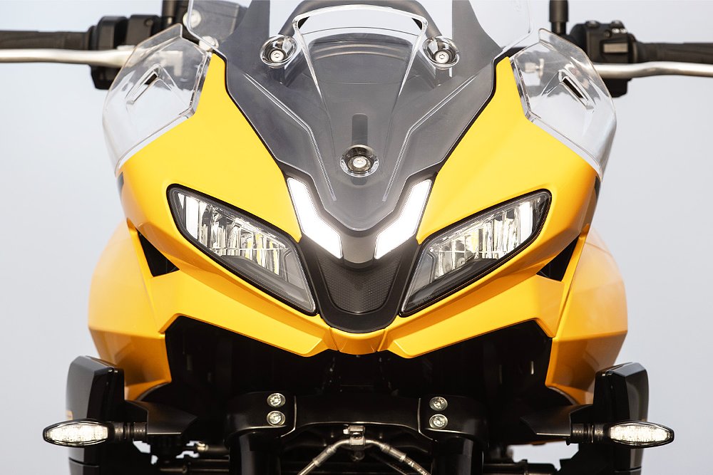 A close-up of the Tiger Sport 800's front fairing.