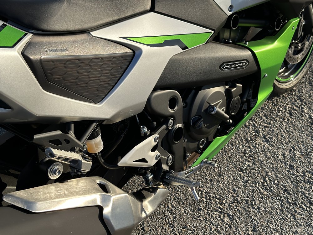2025 Kawasaki Ninja 7 Hybrid battery vent detail.