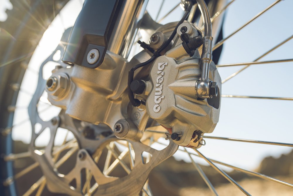 close view of the front brake